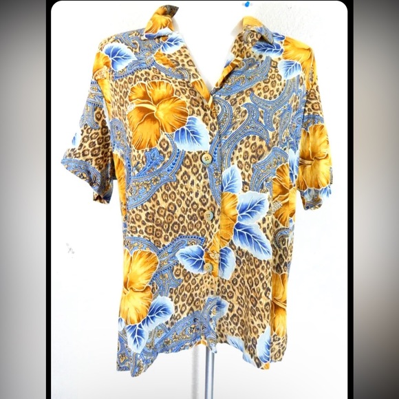 Jams World Shirts Jams World Jungle Hibiscus Hawaiian Shirt Size Xl Rare Vintage Poshmark